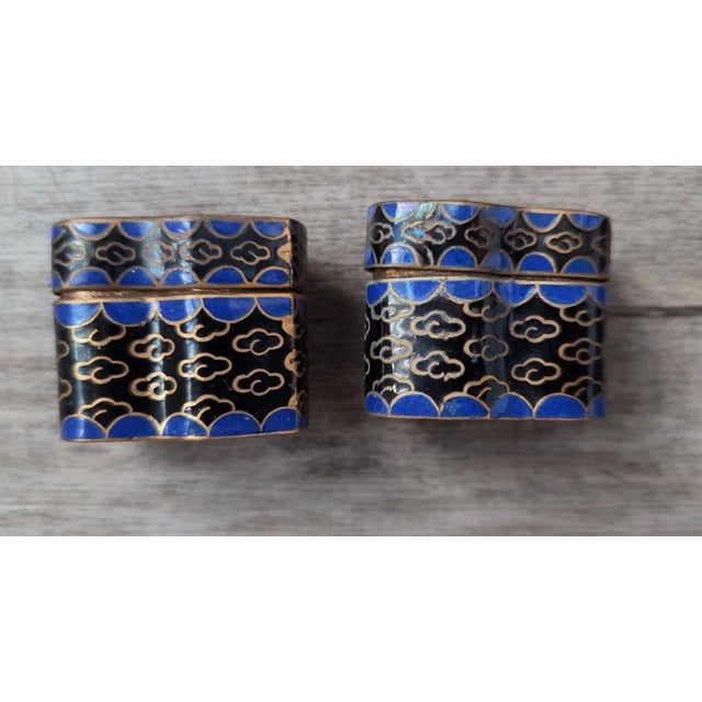Antique Cloisonné Enamel Butterfly Trinket Box For Sale - Image 4 of 11