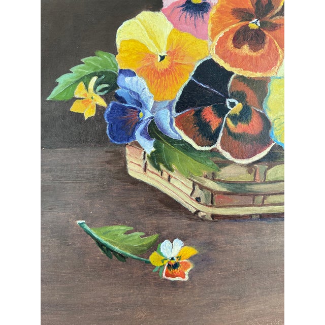 Vintage Original Flower Oil Painting, Flower Still Life - a Pair For Sale - Image 9 of 18