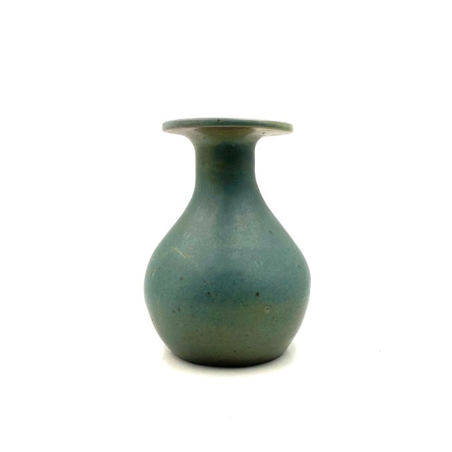Midcentury Light Blue Ceramic Vase, France 1960s For Sale - Image 9 of 12