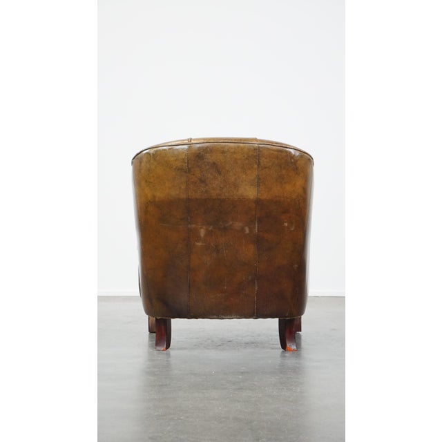 Armchair with Design and Finish in Leather For Sale - Image 4 of 12