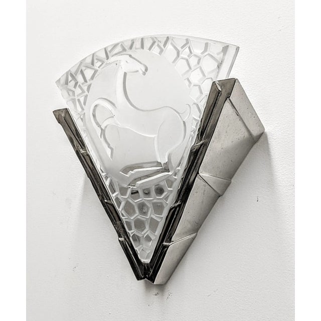 David Gueron Degue 1930s French Art Deco Antelope Wall Sconces by Degue - a Pair For Sale - Image 4 of 7