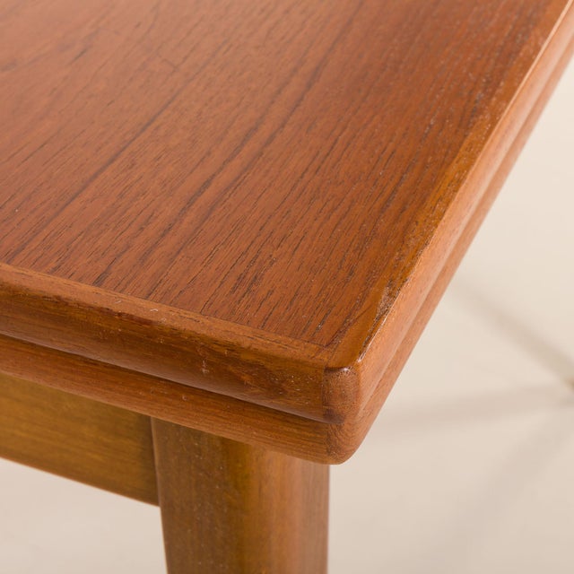 Wood Small Danish Extension Table in Teak, 1970s For Sale - Image 7 of 10