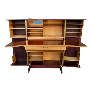 Danish Modern Norway Folding Rosewood Desk Organizer Cabinet For Sale