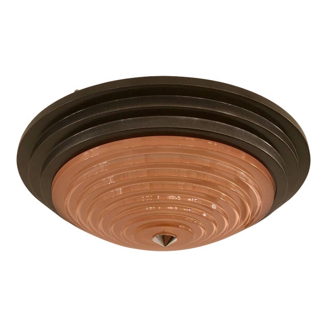 1980s Fontana Arte Daniela Puppa and Franco Raggi Crystal Flush Light For Sale