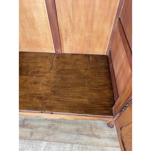 Vintage French Louis XVI Style Carved Oak 4-Door Wardrobe For Sale - Image 16 of 18