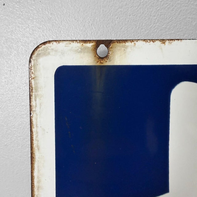 Japanese Double-Sided Enamel Sign by Shio Tabako, 1950s For Sale - Image 6 of 10