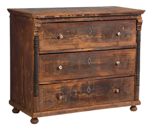 Antique Chest of Drawers with Porcelain Handles, 1920s
