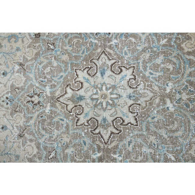 Coffee 1970s Vintage Persian Handmade Wool Cotton Brow Area Rug For Sale - Image 8 of 11