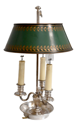 Early 20th Century Empire Style White Metal Hotbed Lamp, 1890s