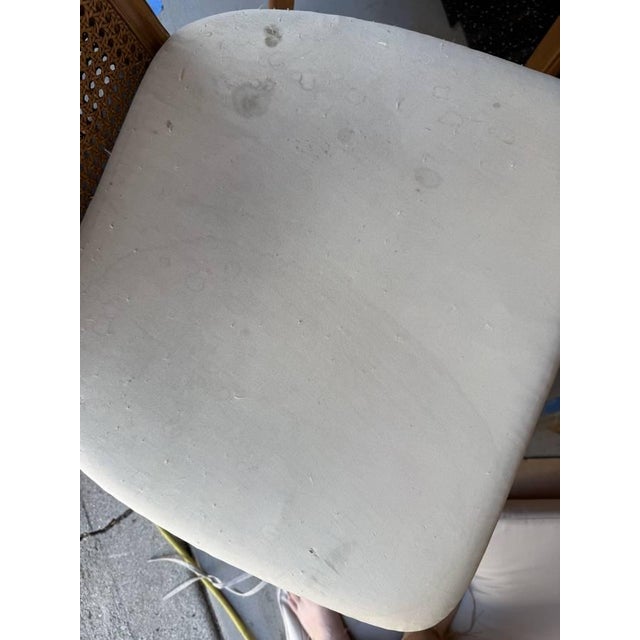 1980s American of Martinsville Art Deco Post-Modern Burlwood & Brass Dining Set, Expandable Table + 8 Cane-Back Chairs For Sale - Image 10 of 13
