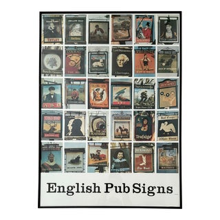 Vintage Framed English Pub Poster For Sale