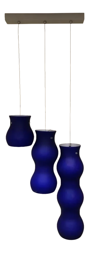 1990s Modern Murano Pendant Blue Glass