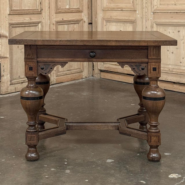 19th Century Dutch Jacobean Style Oak Table With Ebonized Trim For Sale In Dallas - Image 6 of 18
