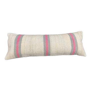 Turkish Hemp Pillow Cushion Natural Beige Gray Cushion Cover 14x40 For Sale