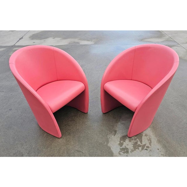 Intervista Club Chair in Pink Leather from Poltrona Frau, Italy, 1989 For Sale - Image 6 of 14