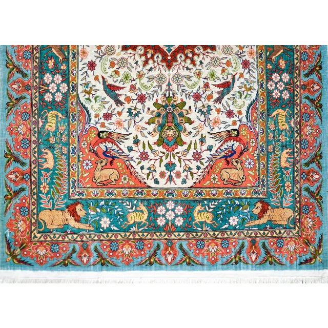 Textile Vintage Chinese Silk Rug For Sale - Image 7 of 11