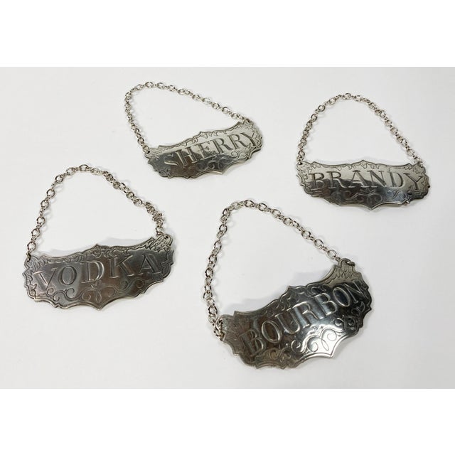 Vintage Boxed Set of 4 Steiff Pewter Liquor Decanter Tags Vodka