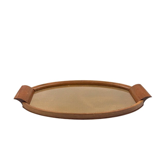 Mid-Century Wood and Brass Tray, Italy 1950s For Sale - Image 6 of 12