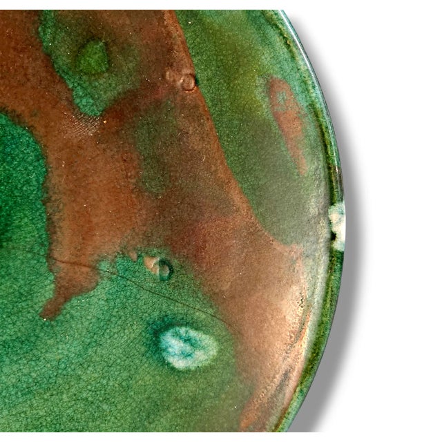 1990s Tony Evans Raku Plate – Signed Studio Art Pottery, 7.25” #203 For Sale - Image 4 of 11