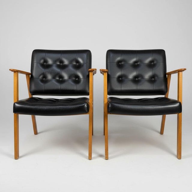 Vintage Swedish Chairs in Beech, 1960s, Set of 2 For Sale - Image 4 of 5