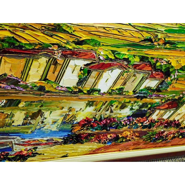 2000 - 2009 Maya Eventov Tuscan Scene Original Acrylic Painting on Canvas Landscape Framed For Sale - Image 5 of 8
