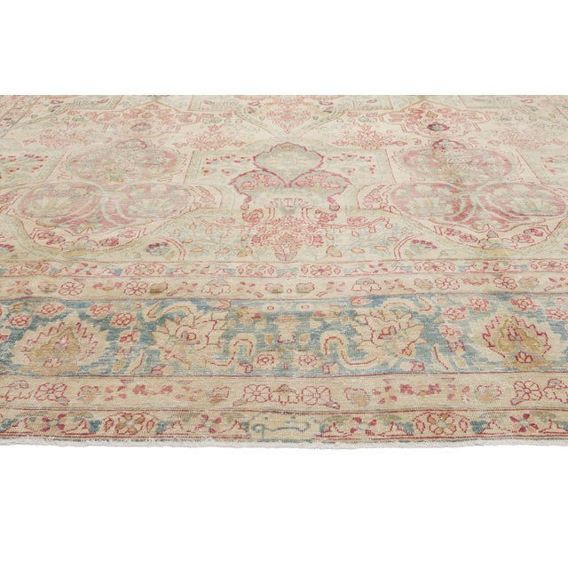 Late 19th Century Persian Yazd Rug, 10'02 X 14'09 For Sale - Image 4 of 10