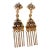 Vintage Gold Tone Chandelier Tassel Clip-On Earrings 2" For Sale