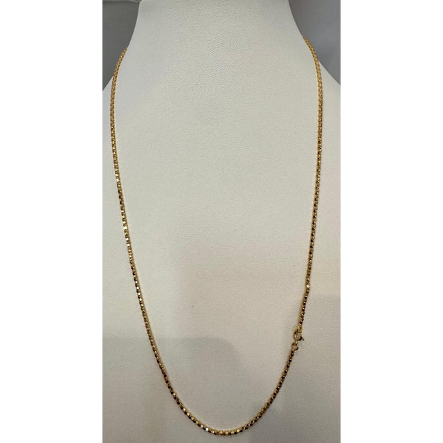 18 Karat Yellow Gold 6.2 Gm, Bubble Chain, 1.9 Mm Necklace, 23 " Long For Sale - Image 4 of 8