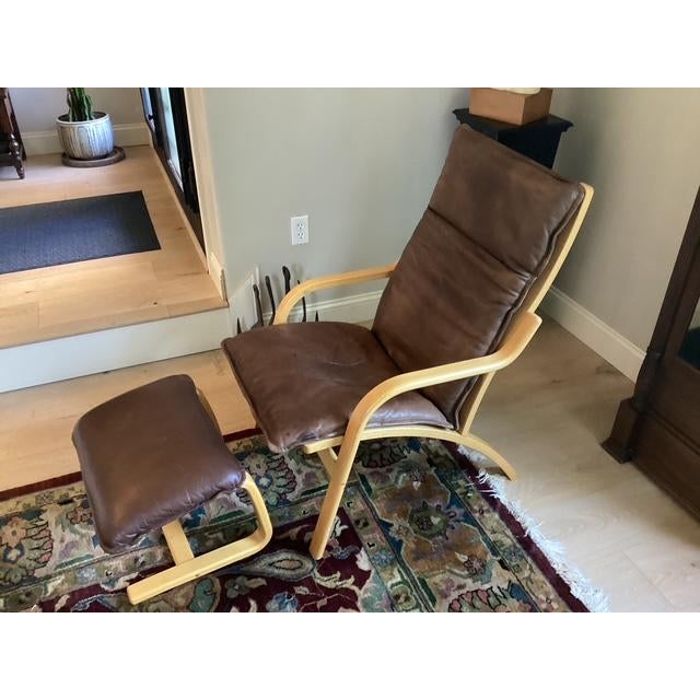 Mid 20th Century Danish Bentwood Armchairs and Ottomans by Stouby For Sale - Image 12 of 13