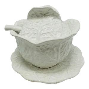 Vintage White Cabbage Tureen Set