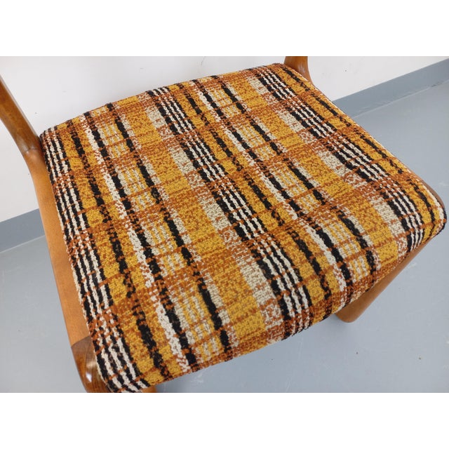 Vintage Sleigh Chair in Wood and Wool Fabric from Baumann, 1970s For Sale - Image 10 of 14