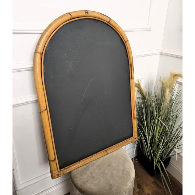 Vintage Italian Bamboo Rattan Wall Mirror, 1960s For Sale - Image 4 of 8