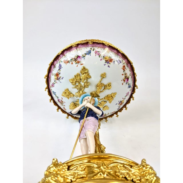 Late 20th Century Hand Painted Porcelain Figurine and Bowl For Sale In San Francisco - Image 6 of 9