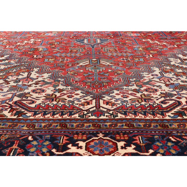 Early 20th Century Antique Persian Heriz Rug, 11'01 X 18'07 For Sale - Image 5 of 10