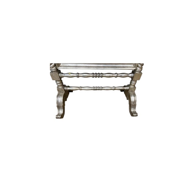 Neoclassical Maitland-Smith Neoclassical Silver Leaf Dressing Floor Mirror For Sale - Image 3 of 18
