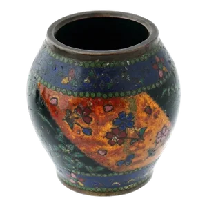Antique Early Meiji Japanese Cloisonne Enamel Vase