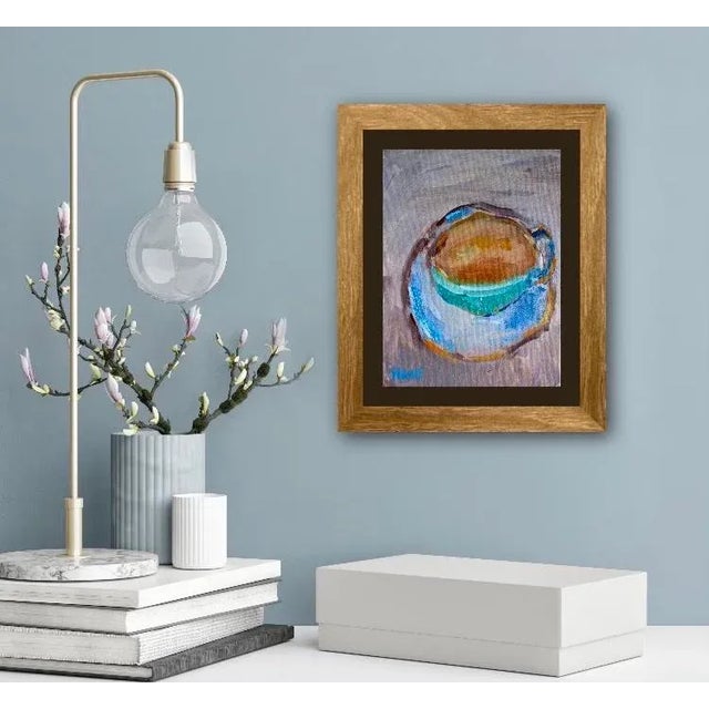 Textile "Cup of Tea" Contemporary Impressionist Style Still Life Oil Painting For Sale - Image 7 of 12