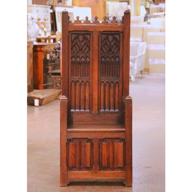 Gothic 19th Century French Gothic Oak "Stalle De Chœur" Chair With Lift-Up Seat For Sale - Image 3 of 12