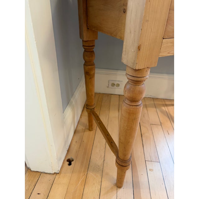 Rustic Antique Scrubbed Pine Dressing Table W/ Mirror For Sale - Image 3 of 10