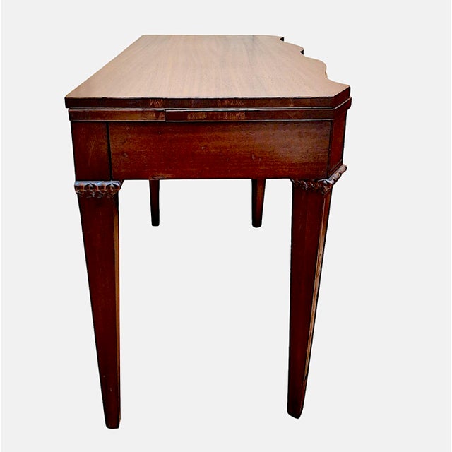 Wood Federal Style Flip-Top Mahogany Table For Sale - Image 7 of 13