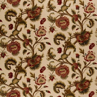 Sample - Schumacher Jacobean Printed Crewel Fabric in Burnish Sage For Sale