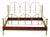 Vintage Italian Brass and Wood Bed, 1980 For Sale