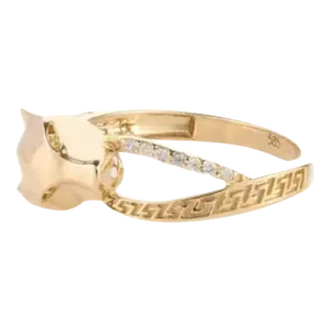 14k Gold Natural Diamond Panther Panthere Ring Size 7