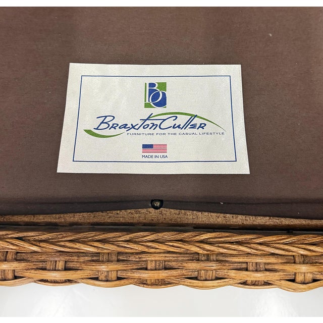 Vintage Braxton Culler Havana Woven Rattan Wingback Chairs, Pair For Sale - Image 14 of 14