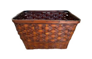 Vintage Woven Split Bamboo/Rattan Basket