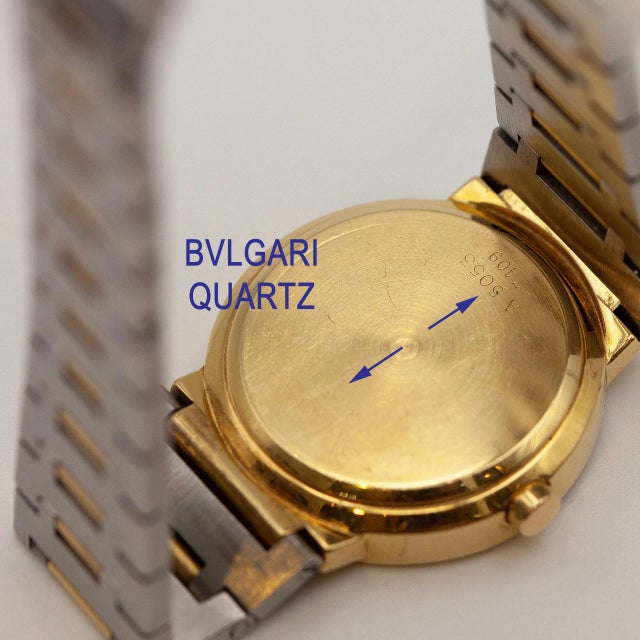 Metal 1980s Bulgari Diagono 18k Stainless Steel Ladies Quartz Watch For Sale - Image 7 of 7