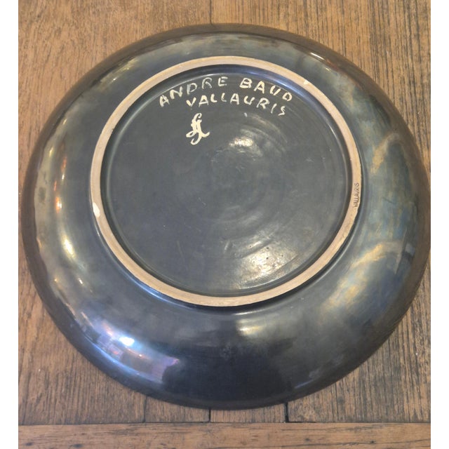 Large Platter with Bird Decor by André Baud for Vallauris, France, 1950 For Sale - Image 6 of 11