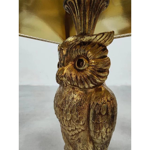 1970s Vintage Brass Owl Lamp from Loevsky & Loevsky, 1970s For Sale - Image 5 of 6