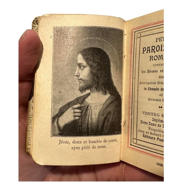 Beautiful vintage celluloid Antique Celluloid Petit Paroissien Romain French Prayer Book. Print date appears to be 1927....