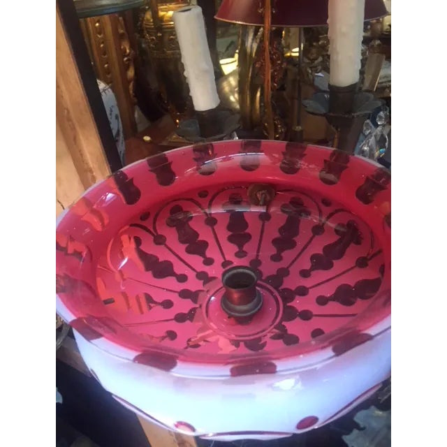 19th Century Red Bohemian Glass Chandelier With Bronze For Sale In Los Angeles - Image 6 of 13